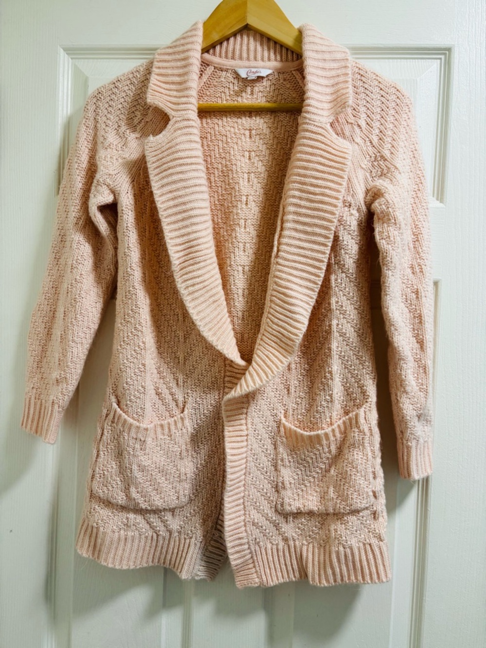 Cozy Open-Front Shawl Collar Women’s Sweater Cardigan - Blush